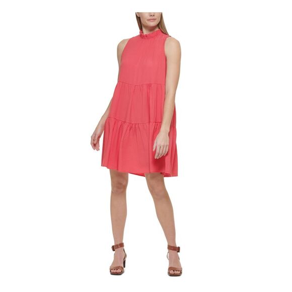CALVIN KLEIN Dresses & Skirts - CALVIN KLEIN Womens Pink Back Button Sleeveless Above The Knee A-Line Dress 10